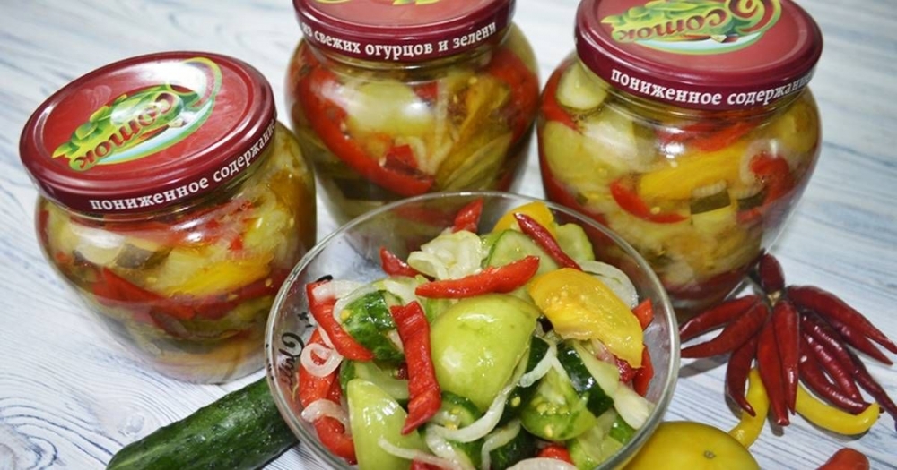 донской салат из зеленых помидор на зиму