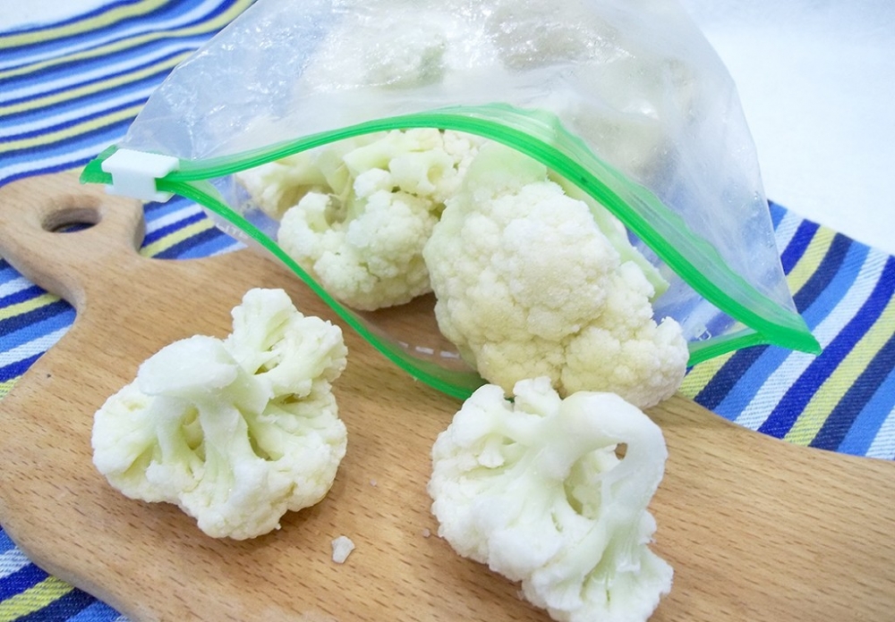 заморозить цветную капусту в морозилке