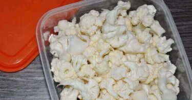 заморозить цветную капусту в морозилке