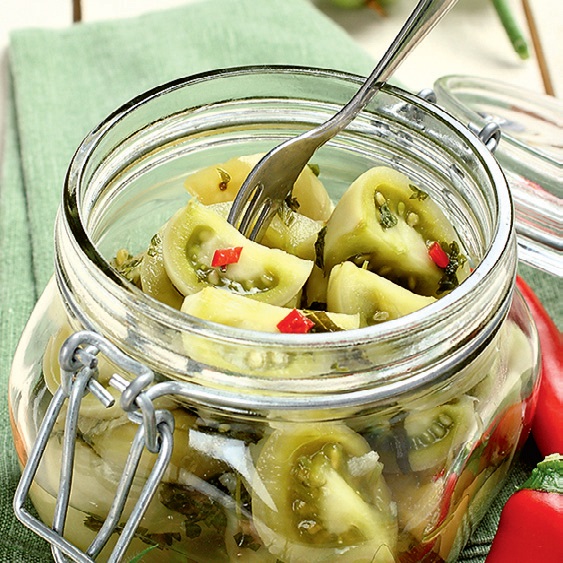 зеленые помидоры соленые на зиму простой рецепт