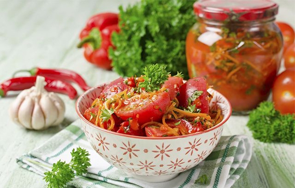 зеленые помидоры по корейски быстрого приготовления