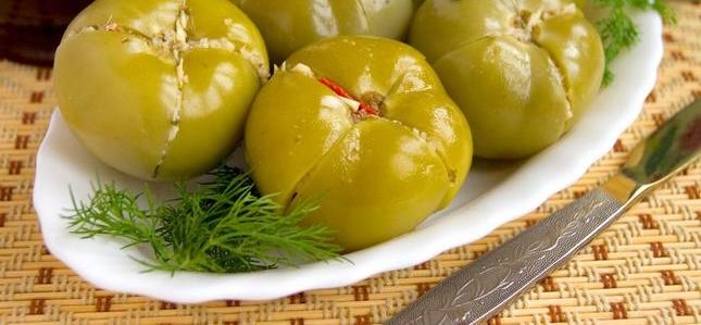маринованные зеленые помидоры на зиму без стерилизации