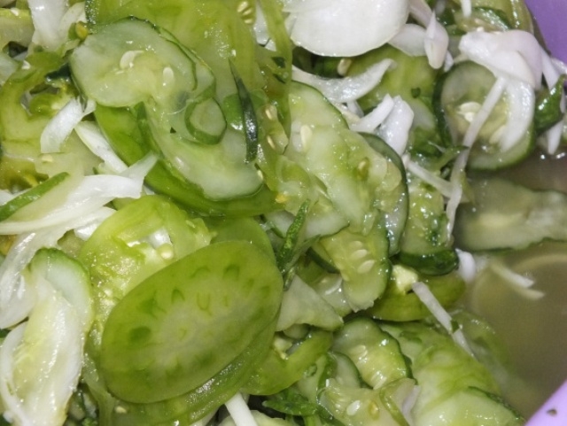 зимний салат из зеленых помидоров на зиму