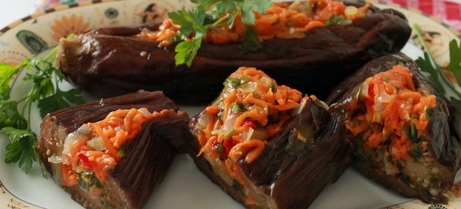 соленые баклажаны с морковью и чесноком